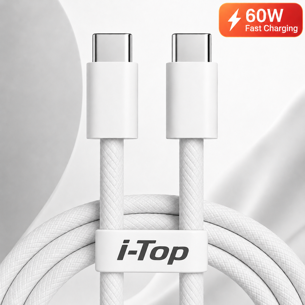 i-Top USB Type C Cable 3 A 1 m TPE 60W Fast Charging Type C to Type C Data Cable