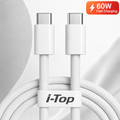 i-Top USB Type C Cable 3 A 1 m TPE 60W Fast Charging Type C to Type C Data Cable