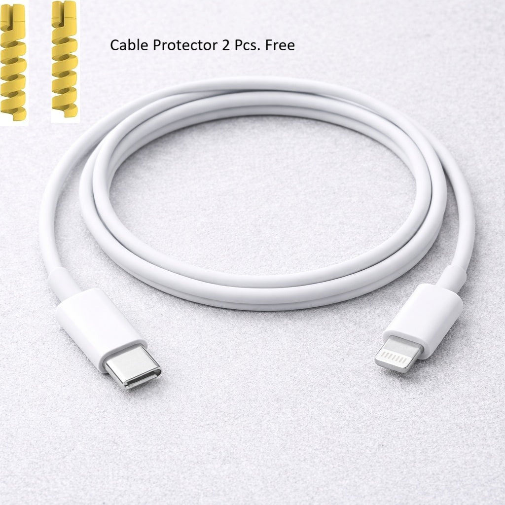 AURA WHITE Lightning Cable 1 m MQZSD546/A (Compatible with Apple, iPhone, iPhone 11, iPhone 12, iPhone 13, iPhone 14, White, One Cable)