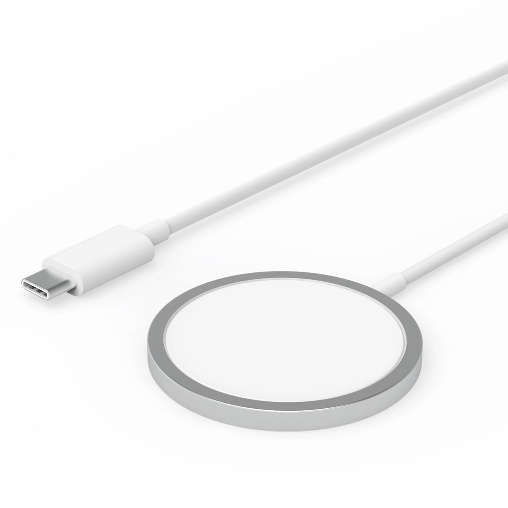 AppIeAura Power Wave Charge 2.8 A Wireless Mobile Charger with Detachable Cable (White, Silver)