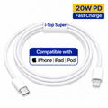 i-Top Lightning Cable 1 m Apple Lightning to USB-C Cable (Compatible with iPhone, Apple, White)