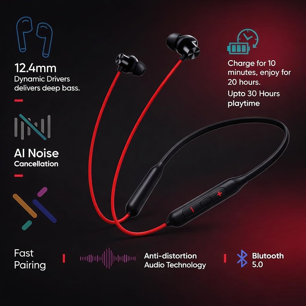 Bullet Z2 ANC Bluetooth in Ear Earphones with Mic, 45dB Hybrid ANC, Bombastic Bass - 12.4 mm Drivers, 10 Mins Charge - 20 Hrs Music, 28 Hrs Battery