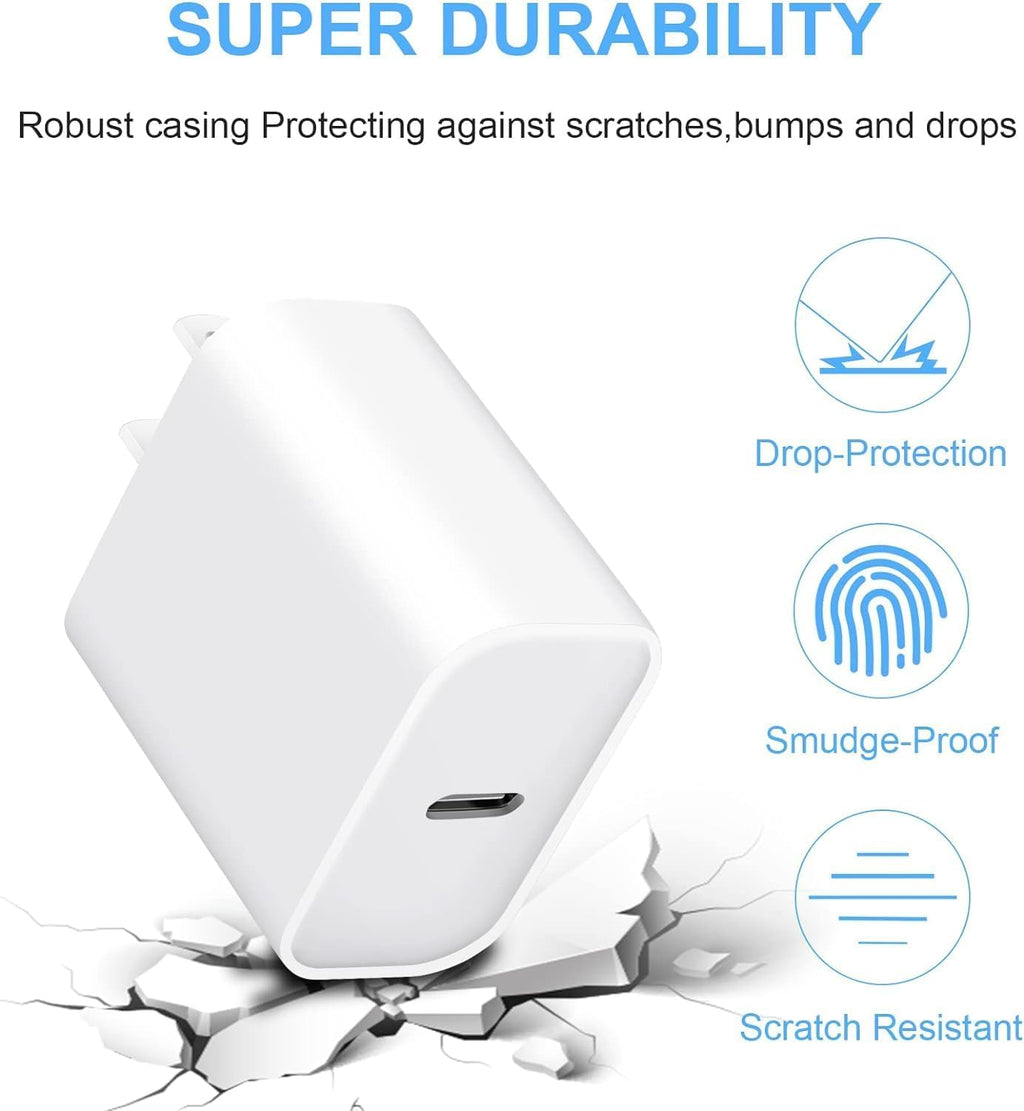 iPhone Charger Original 20W Adapter Fast USB Type C for i Phone 16/16 Plus/16 Pro/16 Pro Max, 15/15 Plus/15 Pro/15 Pro Max, 14/13/12 & Others PD 3.0 20 Watt BIS Certified 1 Years Warranty