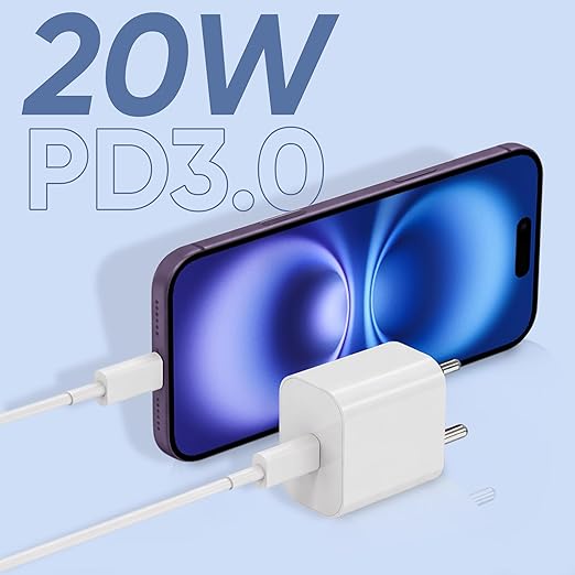i-Top Apple iPhone Charger Adapter 20W Lightning Cable Combo (MFi-Certified) Compatible with iPhone 14/14Plus/14Pro/14 Pro max13/13 Pro/13 Pro max/12/12 Pro/11/X/X