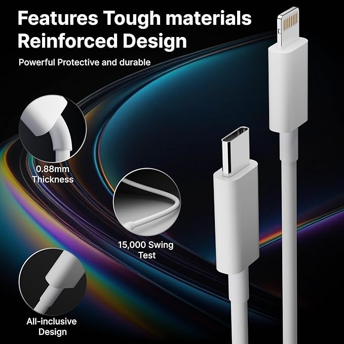 powertronics Lightning Cable 1 m Apple Type C to Lightning - MUlQ93ZM/A (Compatible with iPhone, Apple, White, One Cable)