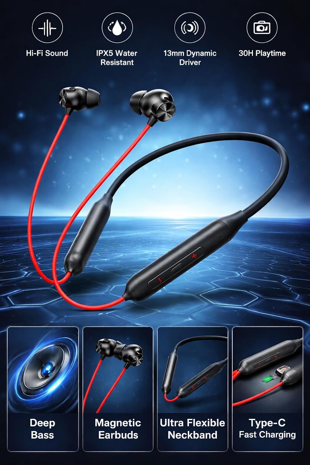 Bullet Z2 ANC Bluetooth in Ear Earphones with Mic, 45dB Hybrid ANC, Bombastic Bass - 12.4 mm Drivers, 10 Mins Charge - 20 Hrs Music, 28 Hrs Battery