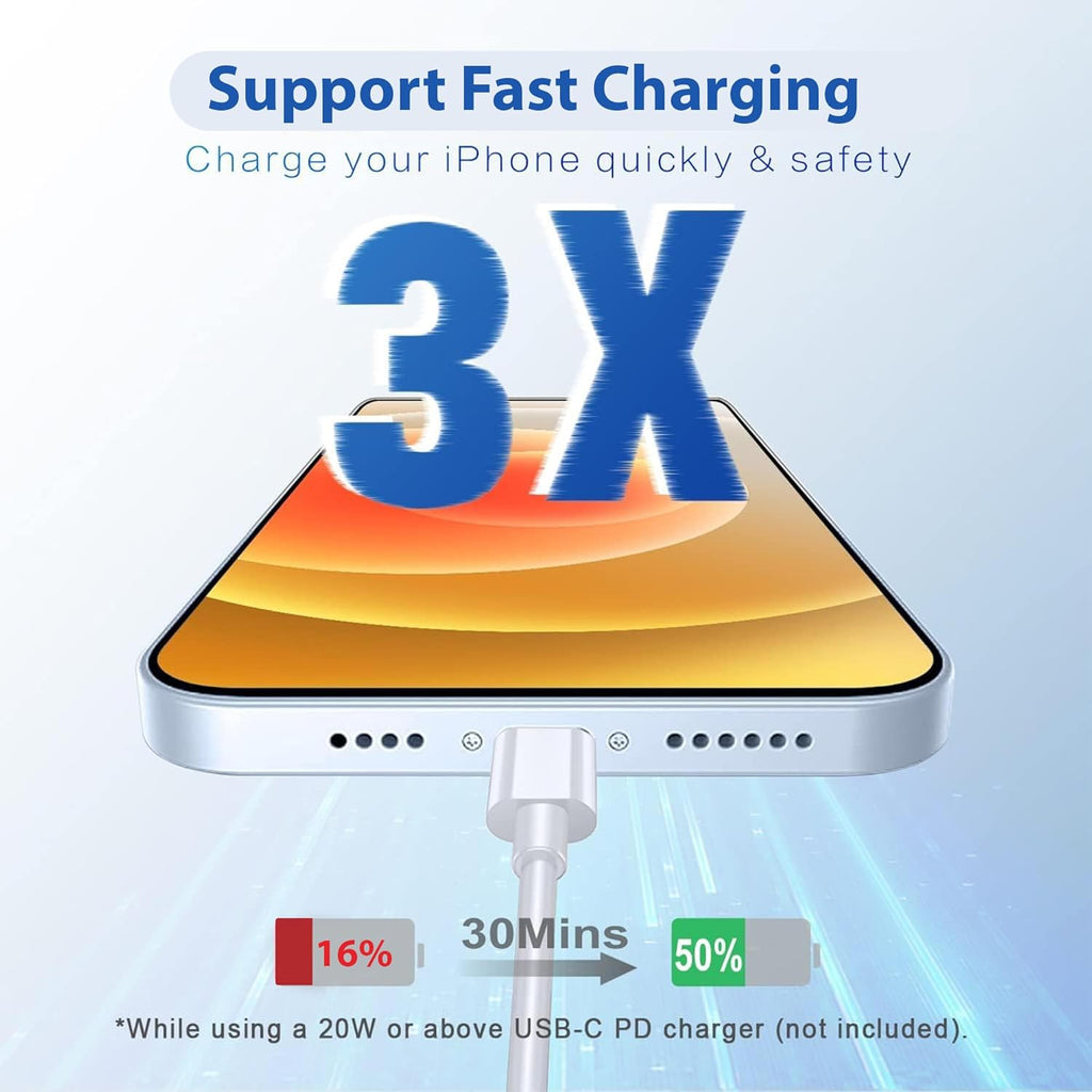 AppleAura USB-C to Lightning Cable 1M [Apple MFi Certified] Fast Charging PD Cable compatible for iPhone 14/13/12/11/X/XS/XR/8 Plus & iPad