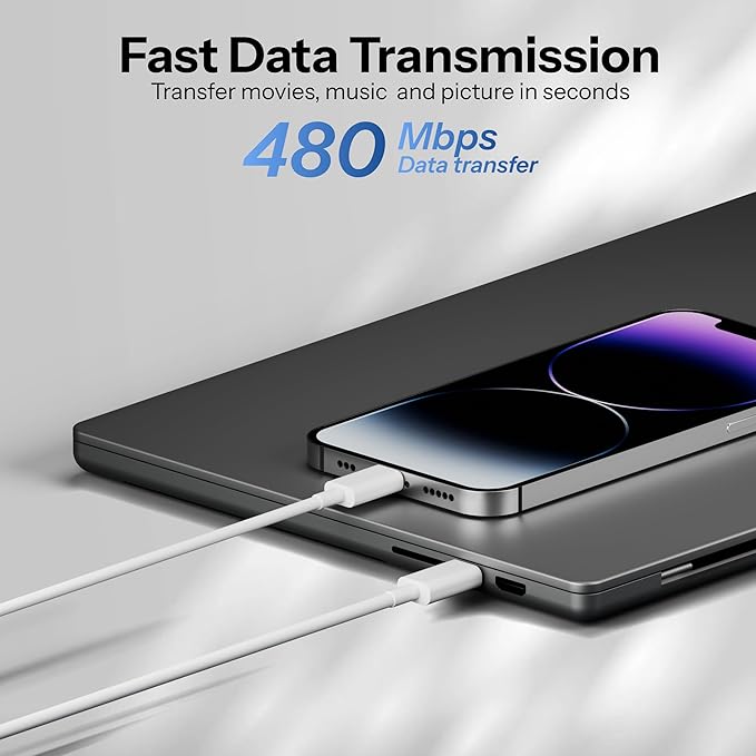 AppleAura Type C To Lightning MFI Certified 20W Fast Charging USB CableC Cable For iPhone 14,14 Pro,14 Pro Max, iPhone 13 Series,12,12 Pro,11,11 Pro Max iPhone 12 Mini, X, 8