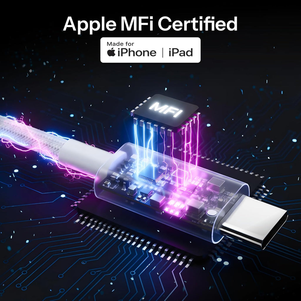 AURA WHITE Lightning Cable 1 m MQZSD546/A (Compatible with Apple, iPhone, iPhone 11, iPhone 12, iPhone 13, iPhone 14, White, One Cable)