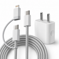 AppIeAura Supercharge 3.1 A Wall Charger for Mobile with 2in1 Detachable Cable (White) 1 Year Warranty.